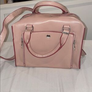 Light pink with red lining purse with strap